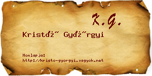 Kristó Györgyi névjegykártya