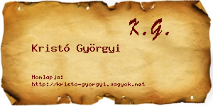 Kristó Györgyi névjegykártya